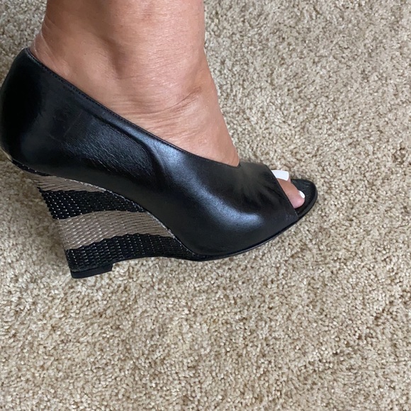 Burberry Reyard Peep Toe Wedge Pump - Picture 5 of 13